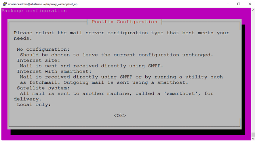 Setup Screen